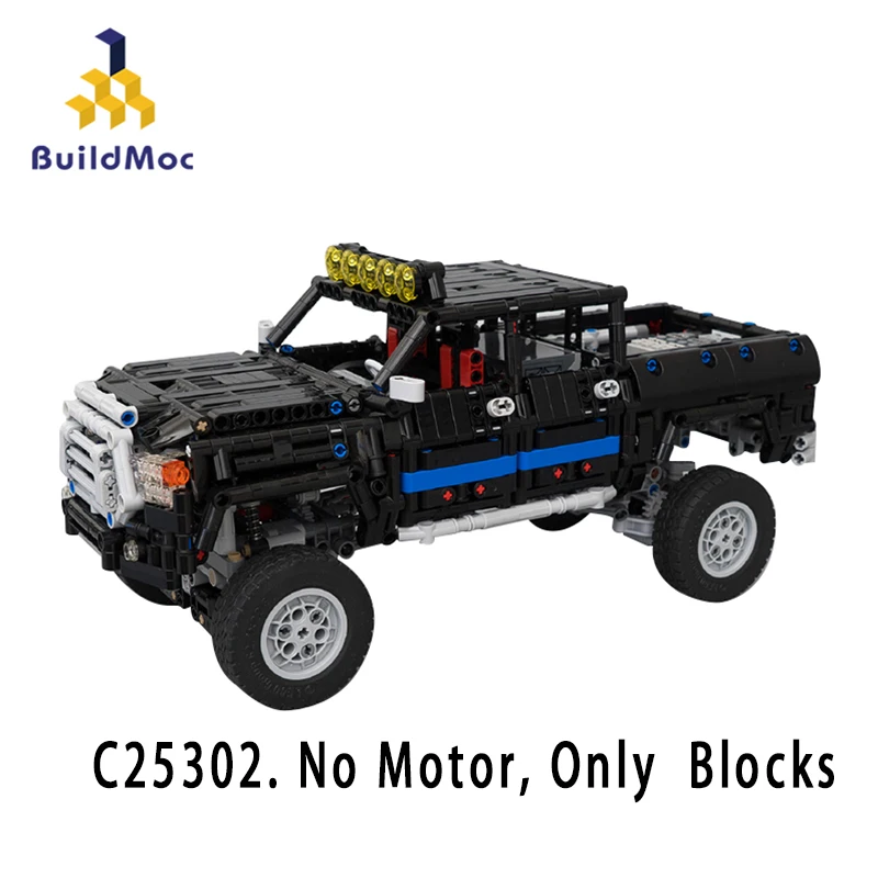 C25302 BuildMOC 16304 Technic Dual Driveshaft Pickup Raptor модель машины пикап Строительные блоки Набор транспортных средств игрушки для детей Подарки для детей - Цвет: C25302