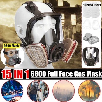 

15 In 1 Industry Painting Spray Gas Mask Same 6800 Full Face Chemical Respirator Dust Gas Mask