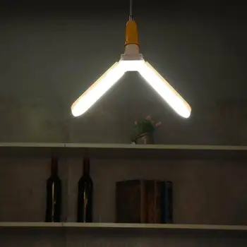 

Fan Blade Light E27 Foldable Super Bright LED Pendant Lights Adjustable Lamp Energy Saving Lights for Warehouse