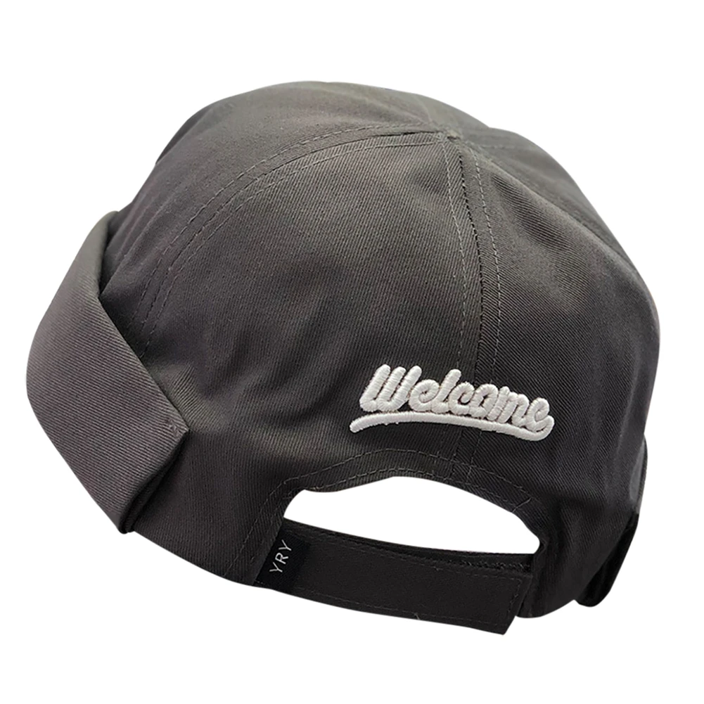 Unisex Women Men Embroidery Hip Hop Skullcap Sailor Cap Rolled Cuff Retro Brimless Beanie Hat