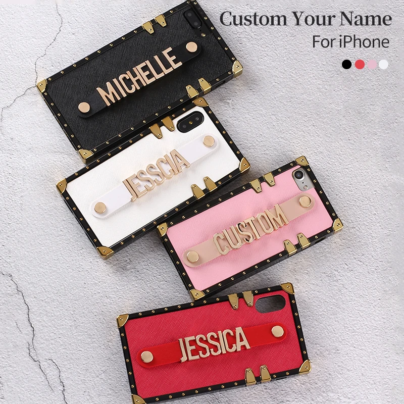 Кожаный чехол-багажник с ремешком Золотистый металлический чехол для iPhone 12 11 Pro XS