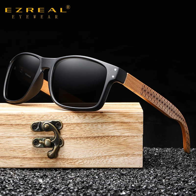 Beech wood Handmade Sunglasses Men Polarized Eyewear Outdoor Driving Sun Glasses Reinforced Hinge polarized sunglasses