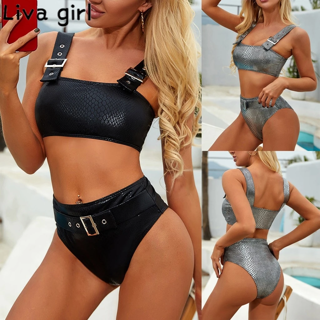 Liva girl 2020 кожаный танкини пуш ап Мягкий купальник купальный костюм бикини Maillot de bain
