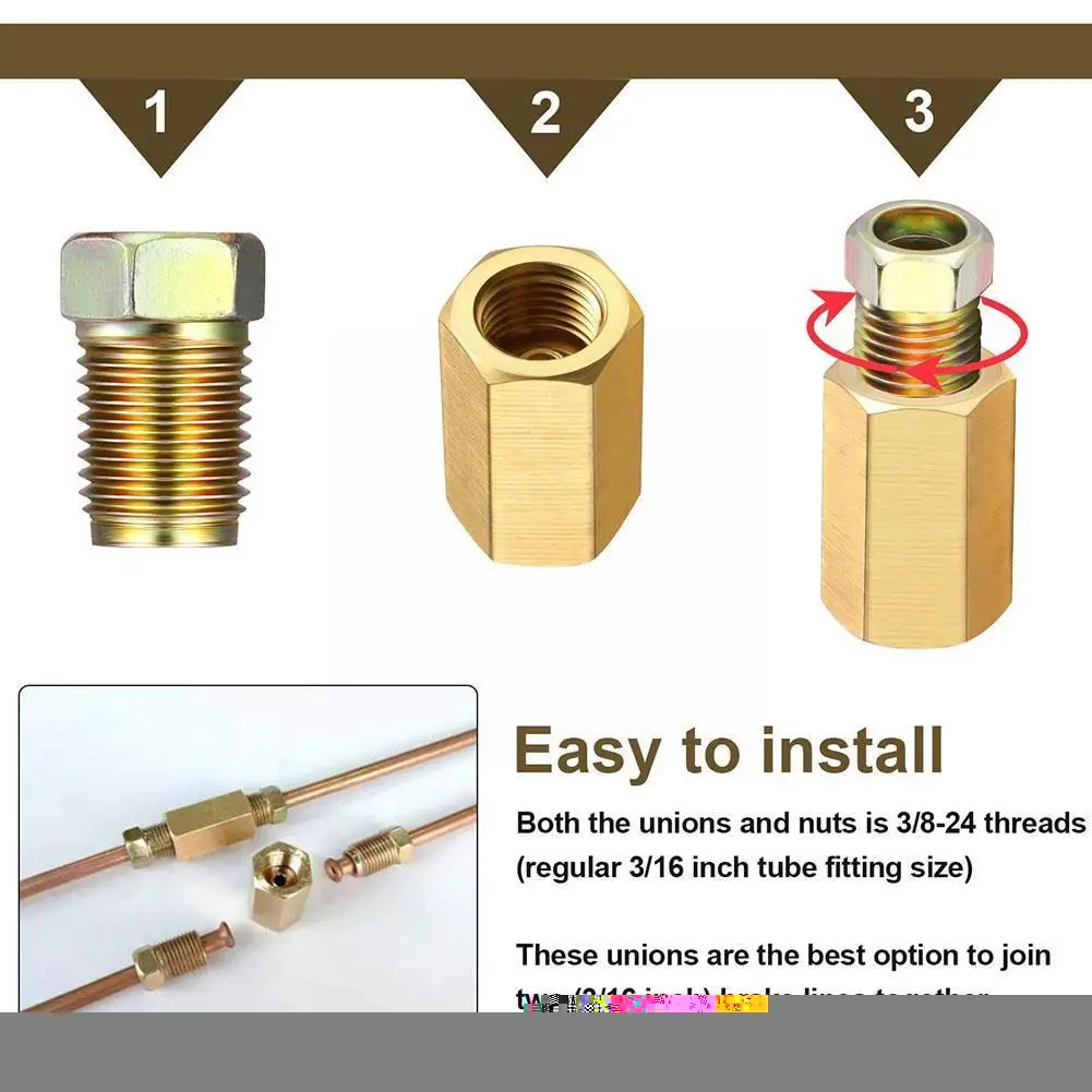 Threaded Brake Pipe Fittings 12 Sets