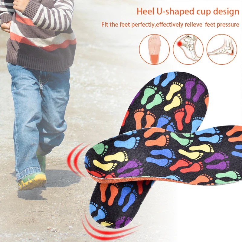 Soumit 3D стельки для детей, ортопедические стельки для поддержки стопы, ортопедический ботинок, подошва для xo-ног, корректор для детей