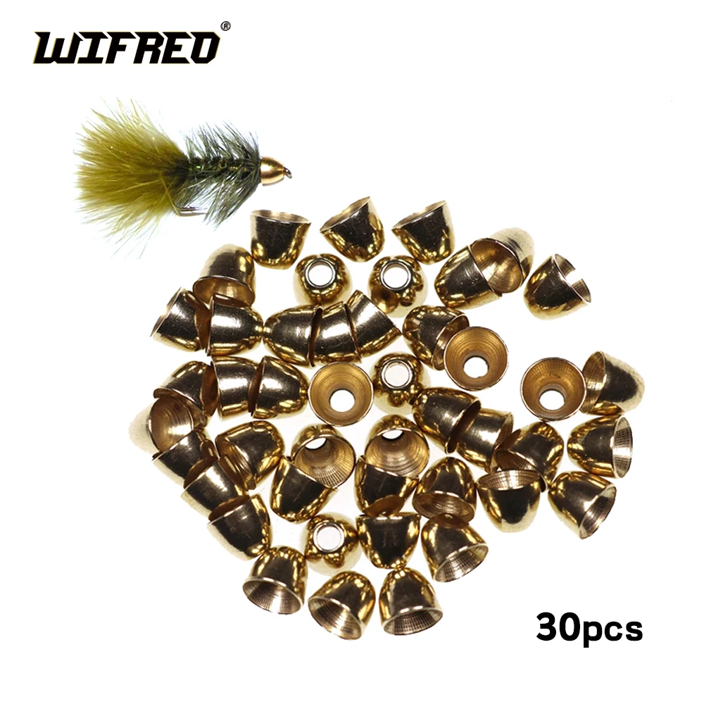 Wifreo 30Pcs 5.5Mm Testa A Cono In Ottone Per Tubo Da Pesca Slamon Fly Streamer Fly Trout Fishing Fly Tying Beads Materiale