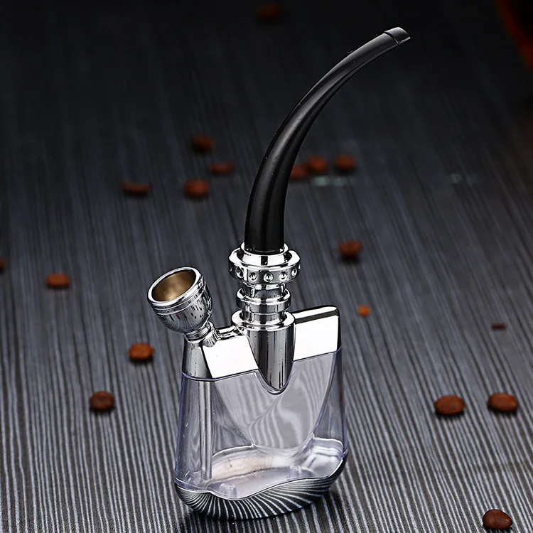 silvery 1 комплект Табак трубы фильтр Кальян двойной циркуляции воды Табак трубы типы мундштук трубка для курения K1223 H - Цвет: silvery