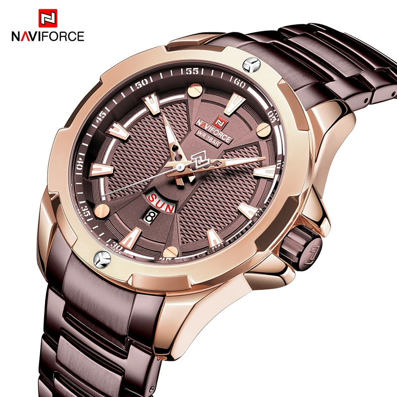Мужские часы NAVIFORCE Топ бренд класса люкс модные кварцевые мужские спортивные