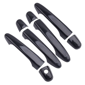 

8pcs/Kit Carbon Fiber Style Black Car Door Handle Cover Trim NO Smart Keyhole ABS fit for Honda CRV Civic 2012 2013 2014 2015