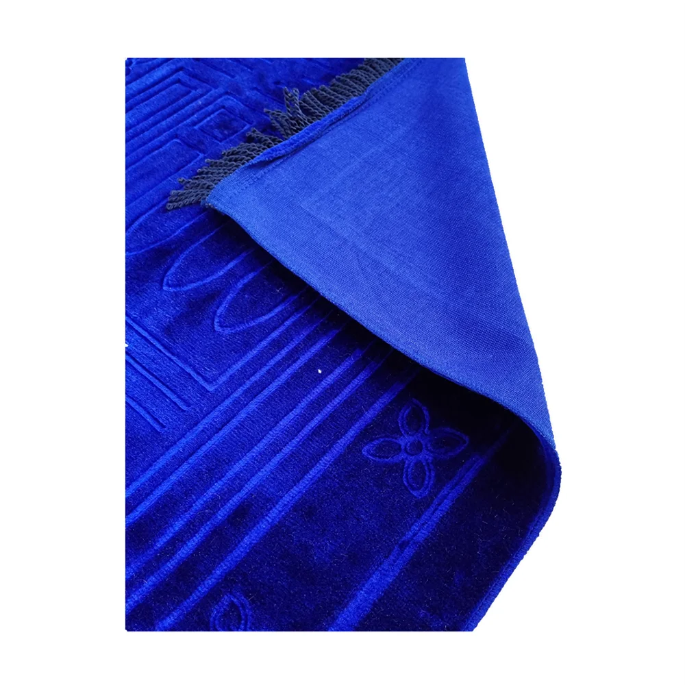 Plain Muslim Prayer Rug - Plush Raschel Fabric - Features Rectangle Design & Fringes On Both Sides - Islamic Prayer Mat 65×110CM-4