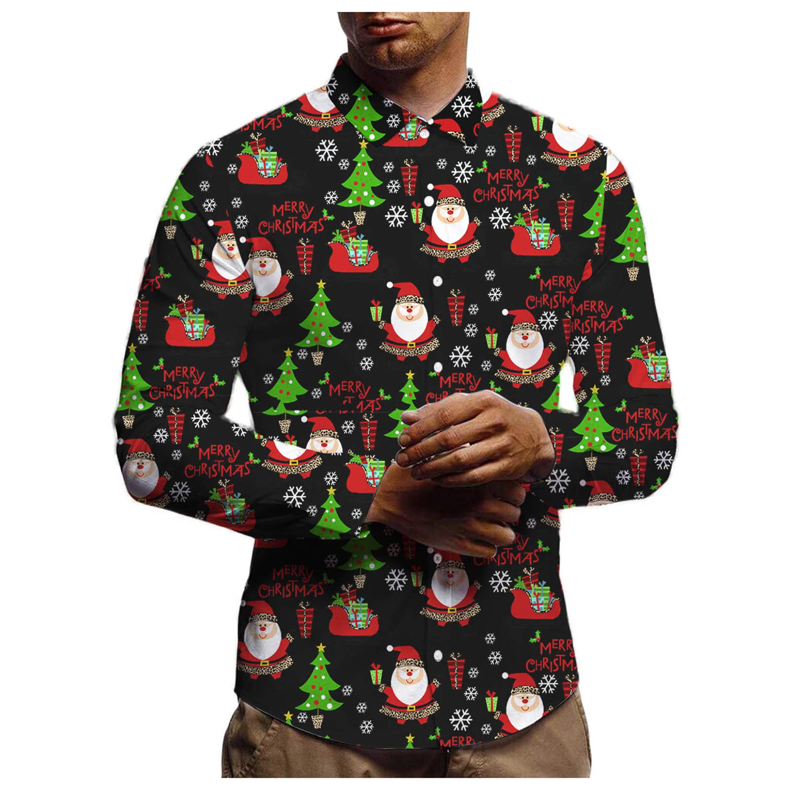 Mens christmas print shirts Clearance