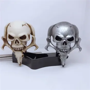 

Universal Auto Gear Shift Knob Custom Skull Head Manual Skull Shifter Lever silver / copper / jade
