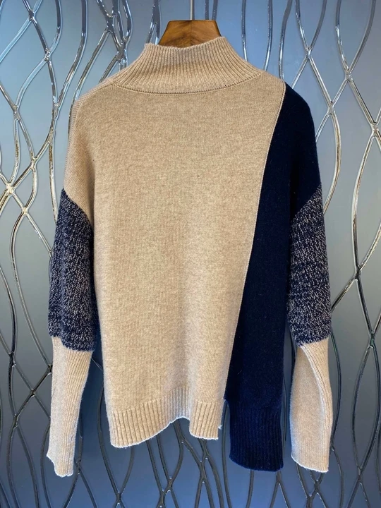 Зима и осень, новинка, Женский вязаный свитер с круглым вырезом, необычный цвет, длинный рукав, Свободный вязаный 1105
