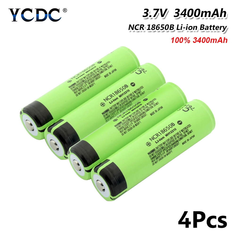 4 Pcs Panasonic 1/2/4/6/8/10x NCR18650B литий-ионный аккумулятор перезаряжаемый 3,7 в 3400 мАч 18650 Pilas с печатной платой - Цвет: 4 Pcs