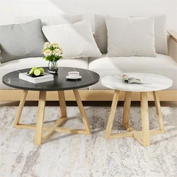 Comptoir de salon en marbre, Table basse de style nordique, petit appartement Simple, rond et créatif, Table de luxe 