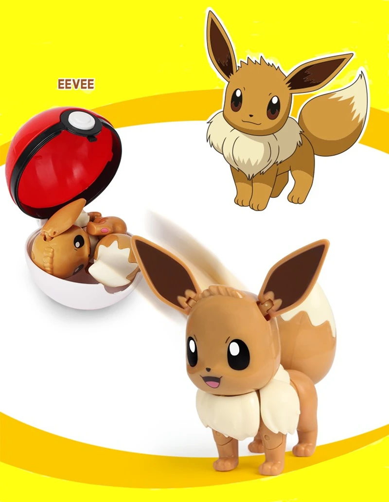 Genuine Pokemon Box Set Pocket Monster Pokeball Deformation Toys Pikachu Venusaur Charizard Gyarados Mewtwo Anime Figure Model