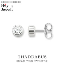 Круглые CZ серьги-гвоздики, Томас Стиль Классические Модные хорошие ювелирные изделия для мужчин и женщин, осень Ts подарок в стерлингового серебра 925