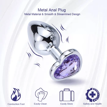 Anal Toys Heart-shaped Metal for Women Adult Sex Products Men Butt Plug Stainles Steel Anal Plugs Sex Vibrators Anal Dildo Toys 5
