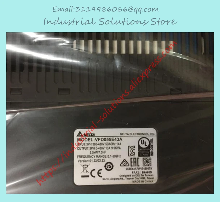 Вход 3ph 380 В выход 3ph Инвертор серии E VFD055E43A 0~ 480 В 13A 0,1~ 600 Гц VFD-E 5,5 кВт 7.5HP