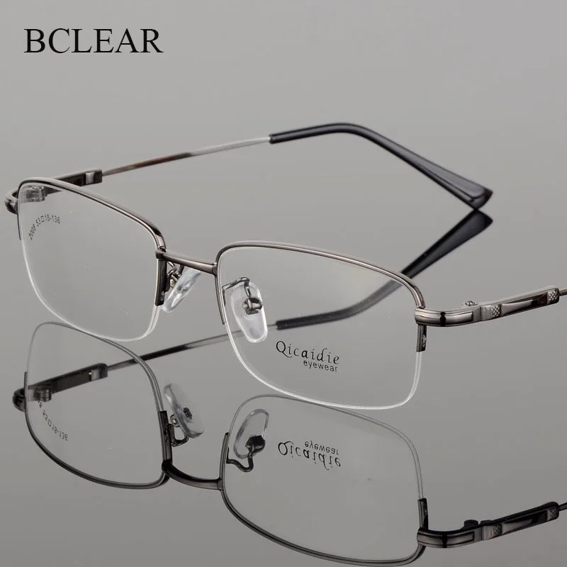 Модные мужские очки BCLEAR с оправой из сплава эффектом памяти винтажные полуочки