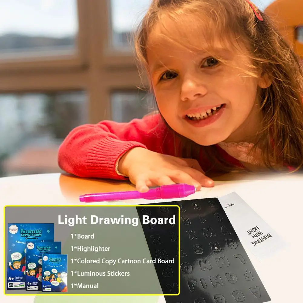 1 шт., A3, A4, A5 светодиодный светящийся картон для рисования граффити, планшет для рисования, волшебное рисование, светильник-забавная флуоресцентная ручка, обучающая игрушка