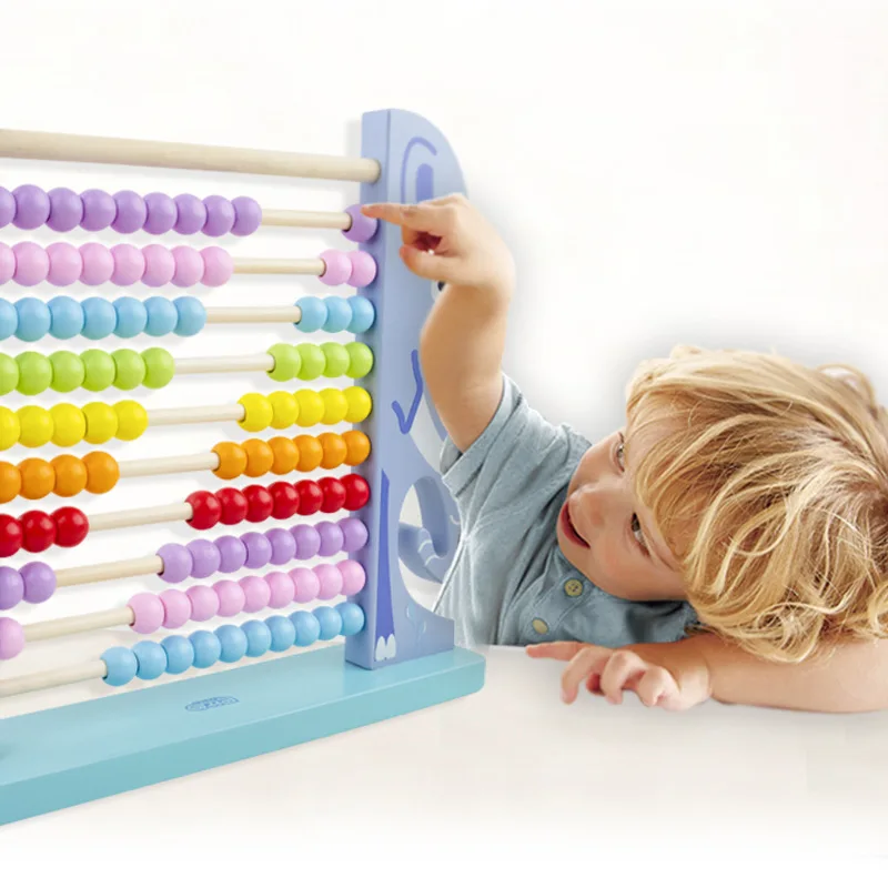 

Children'S Educational Early Childhood Preschool Mathematics Teaching Aids Building Blocks Wooden Ten Stalls Rainbow Calculation