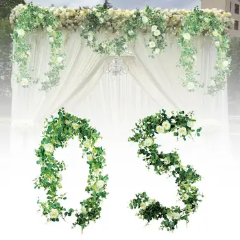 

Long Artificial Wisteria Flower Vine Silk Hydrangea Rattan DIY Wedding Birthday Party Decoration Wall Backdrop Flowers 1.15