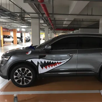 

Shark Mouth Teeth Decal Waterproof Car DIY PVC Novel High Quality Durable Brand New 2Pcs Practical Fashion Attractive