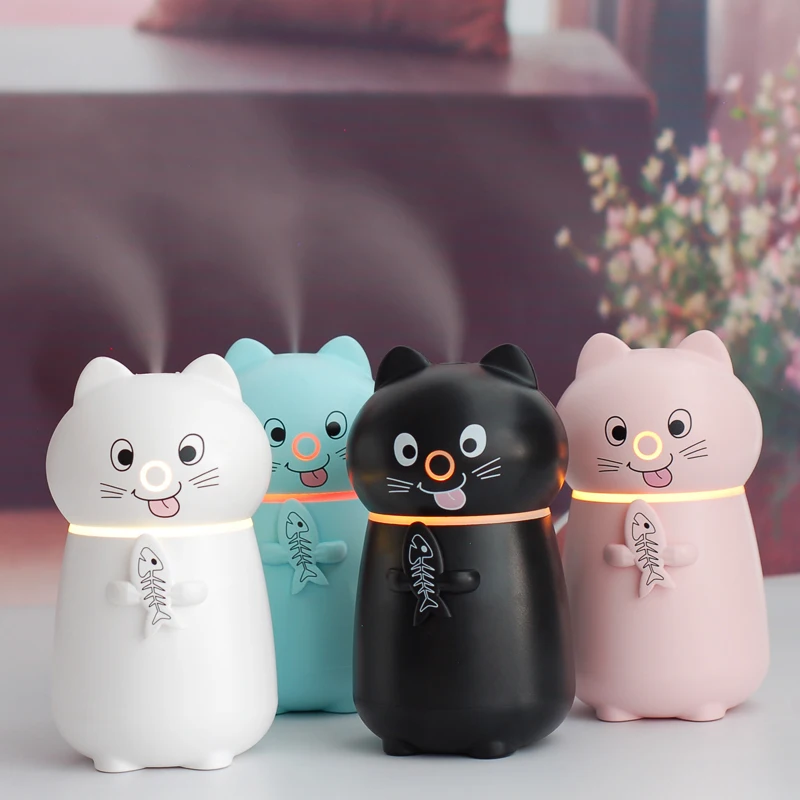 

ELOOLE 180ML Cute Cat Humidifier Three-in-one Multi-function Mute Air Humidifier For Home Car Office Desktop With Night Lights