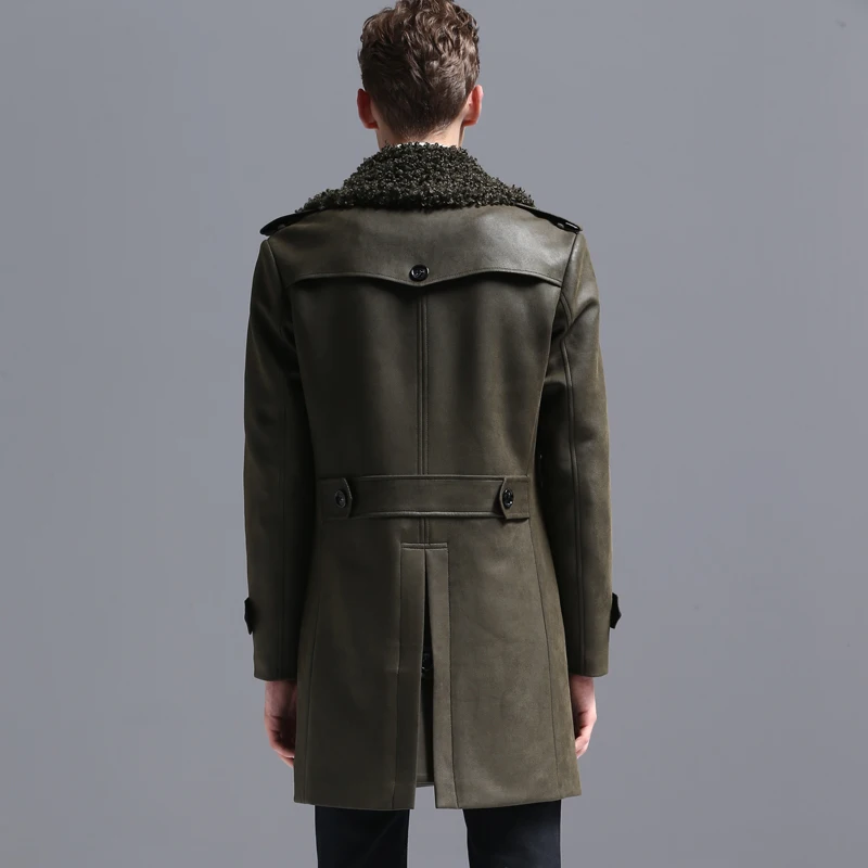 Winter Men Coat With Fur Collar Chamois Double Breasted Casual Mens Coats And Jackets Plus Size 6xl Long Jacket Man Winter Men Coat With Fur Collar Chamois Double Breasted Casual Mens Coats And Jackets Plus Size 6xl Long Jacket Man
