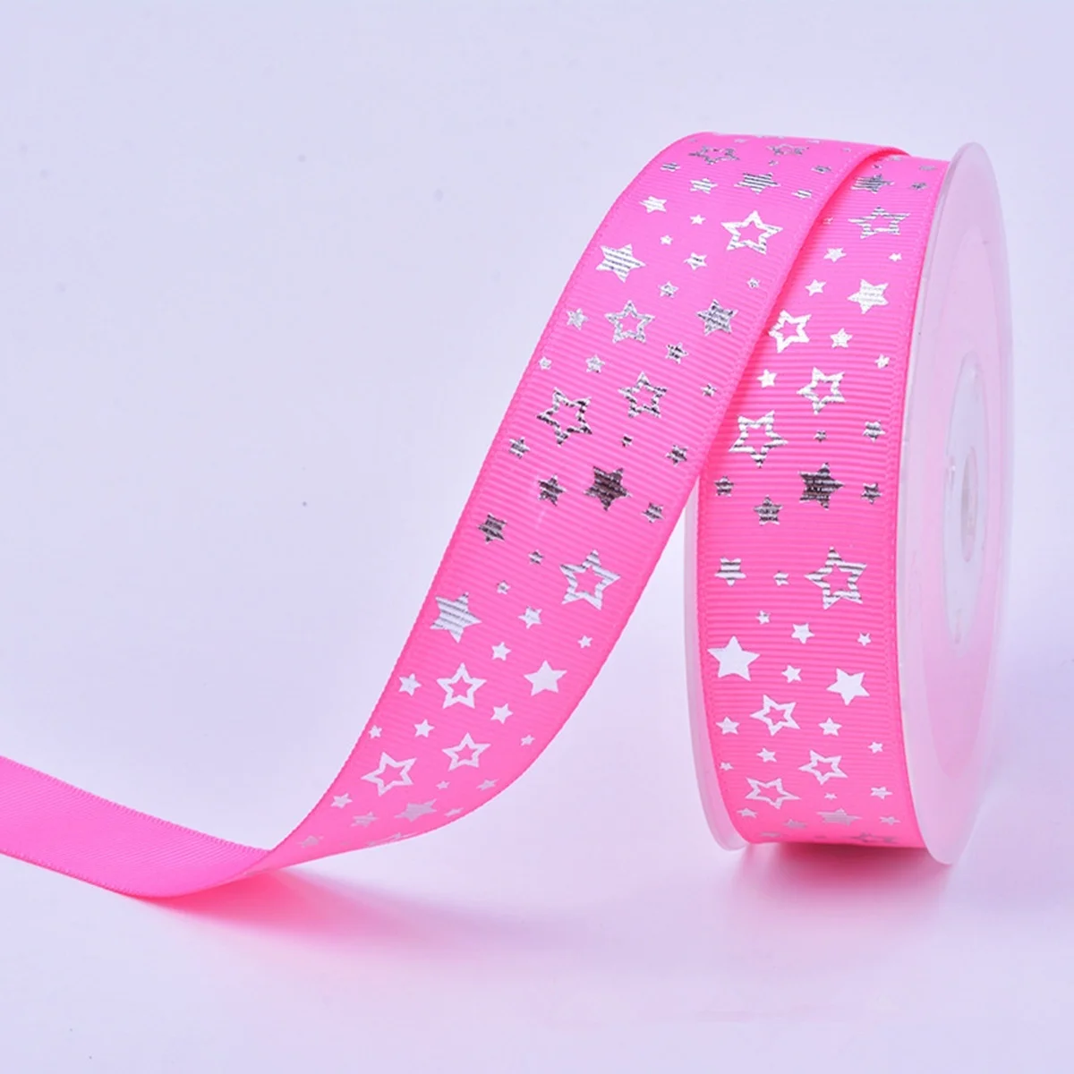 25mm 5Yards Stars garment accessories Heat transfer printing gift wrapping belt DIY baking Polyester ribbon Hair Bow Sewing