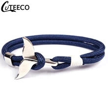 CUTEECO, рыба, акулий хвост, талисманы, браслет для мужчин и женщин, нейлоновая веревка, цепь-Паракорд, браслет, мужские браслеты, якорь, браслет