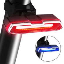 Красный голубой фонарик для велосипеда задний свет велосипеда водонепроницаемый USB зарядка задние фонари аксессуары для горных велосипедов