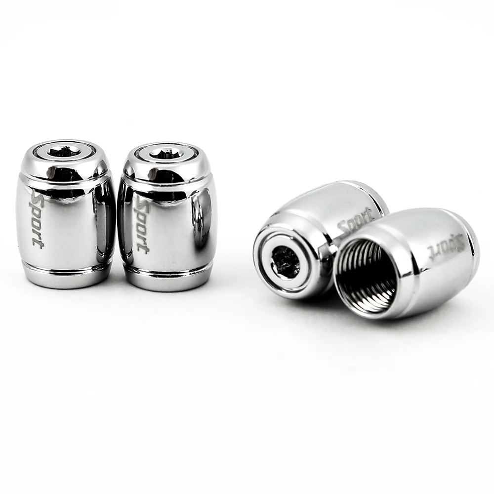DSYCAR 1Set Fashion Zinc Alloy Anti-theft Sport Car Tire Valve Caps Wheel Tires Tire Stem Air Cap Airtight Cover for Car Styling