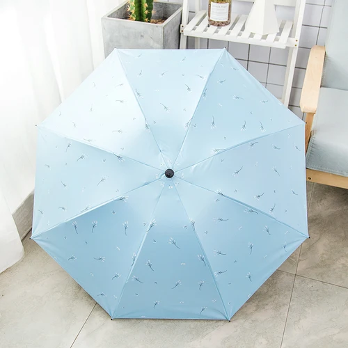 Sky blue New Van Gogh Oil Painting Umbrella Rain Women Brand Paraguas Creative Arts Parasol Female Sun And Rain Umbrellas - Цвет: Sky blue
