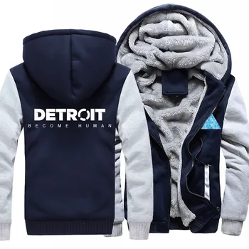 

Brand US Size MEN Hoodies Print Detroit: Become Human Zipper Sweatshirts Winter Hoodies Thicken Jacket Coat Clothing