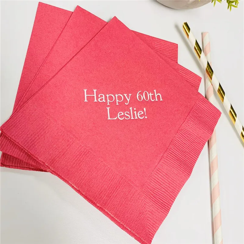 

Personalized Napkins New Home house warming Napkins Printed Cocktail Beverage Paper Birthday Party Monogram any text Luncheon