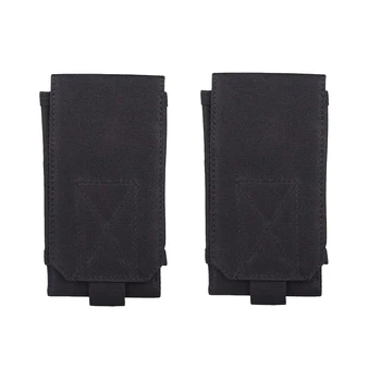 

2 Pcs Waist Bag Durable Practical Black Oxford Cloth Small Size Tool Bag Phone Pouch Waist Bags for Hiking Camping Climbing
