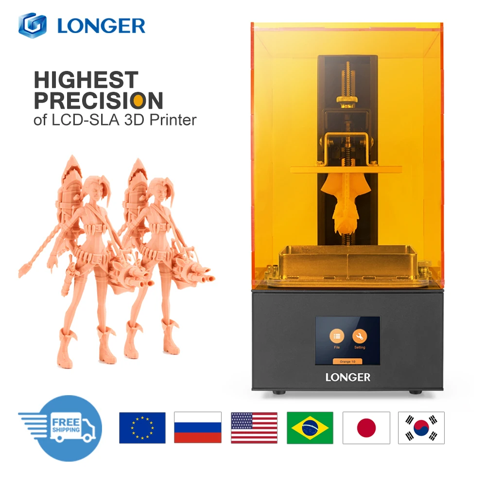Longor Orange 30 SLA LCD 3D принтер 2K матрица UV 405nm Смола Быстрый ломтик ювелирные изделия