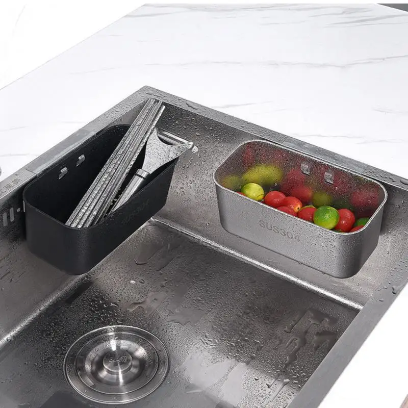 Kitchen Drain Basket 304 Stainless Steel Sink Drain Strainer Basket Food Catcher