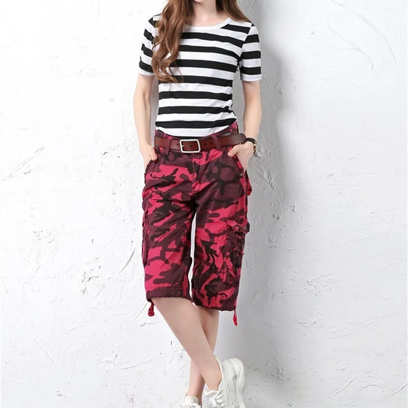 Sport Shorts Women Hiking Pants Outdoor Large Size Camouflage Cargo Shorts Women Hiking Sports