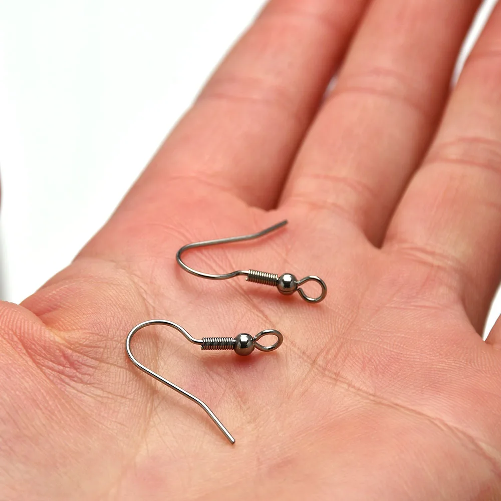 50Pcs 316 Stainless Steel Earring Hooks Fish Hook Ear Wires French Wire  Hypo-allergenic Jewelry Findings Earring Part DIY Making