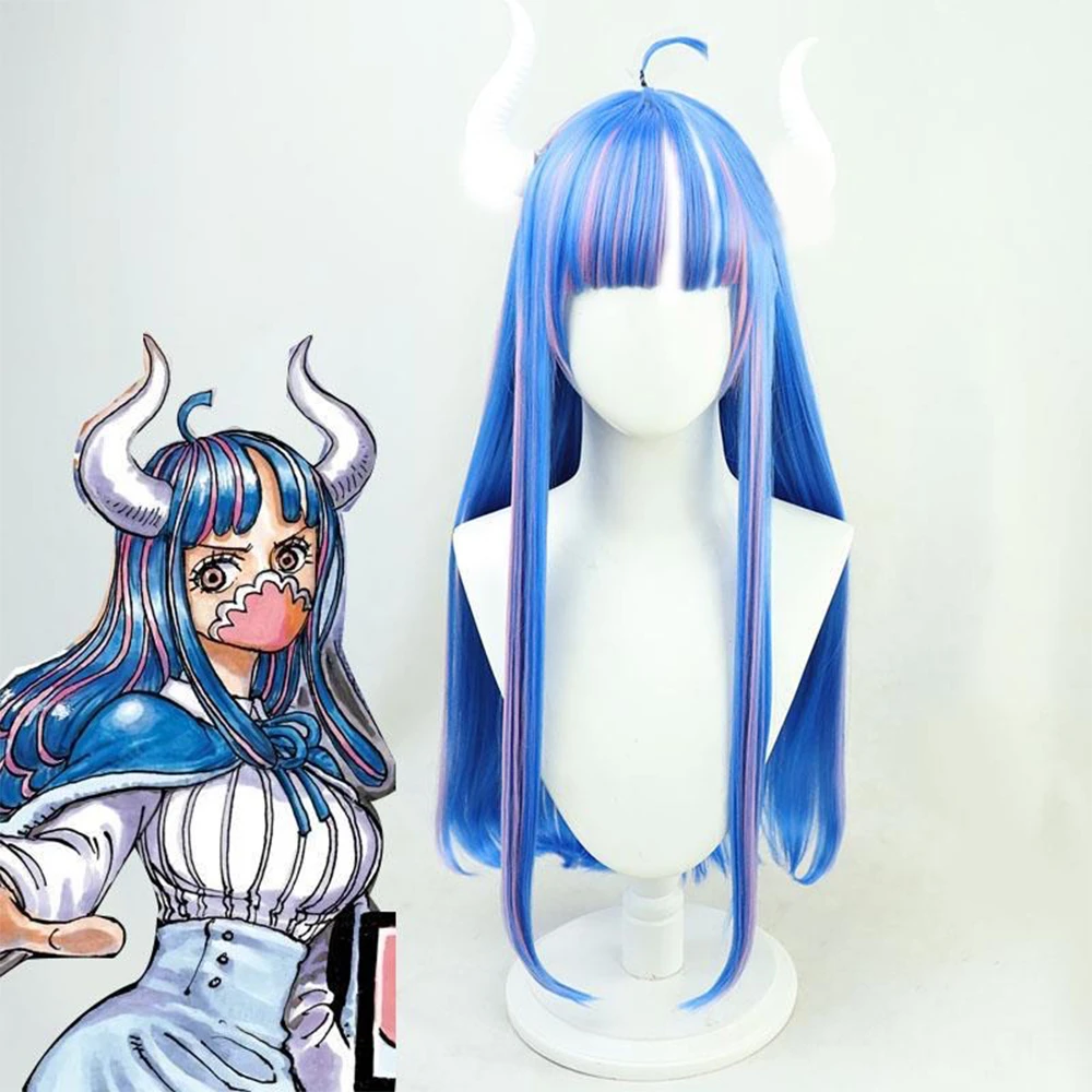 Anime One Piece Ulti Cosplay Blue Pink Mixed Long Straight Heat Resistant Synthetic Hair Halloween Carnival Party Free Wig Cap Cosplay Costumes Aliexpress