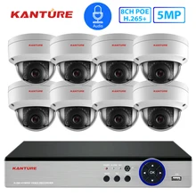 KANTURE H.265+ 8CH 5MP POE NVR комплект CCTV система безопасности 5MP POE ip-камера ИК ночного видения комплект наружного видеонаблюдения Onvif