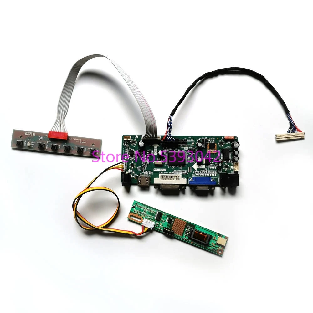 For QD15TL07 Rev.01/Rev.02/Rev.03 1CCFL VGA+DVI 30Pin LVDS Inverter 15.4&quot 1280*800 M.NT68676 LCD screen controller card kit |
