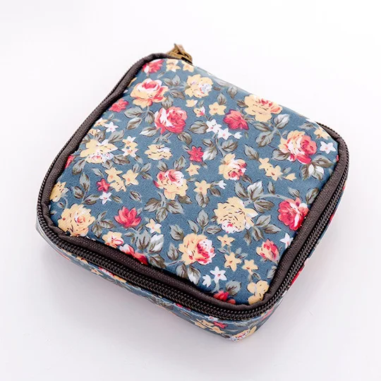 Новая санитарная сумка для хранения салфеток Кошелек для монет держатель для кредитных карт санитарная мягкая сумка органайзер для косметики сумка - Цвет: flower