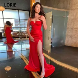 LORIE New Arabic Evening Dresses Mermaid Prom Gowns For Party 20201 Elegant Spaghetti Strap Celebrity Red Special Occasion Gowns