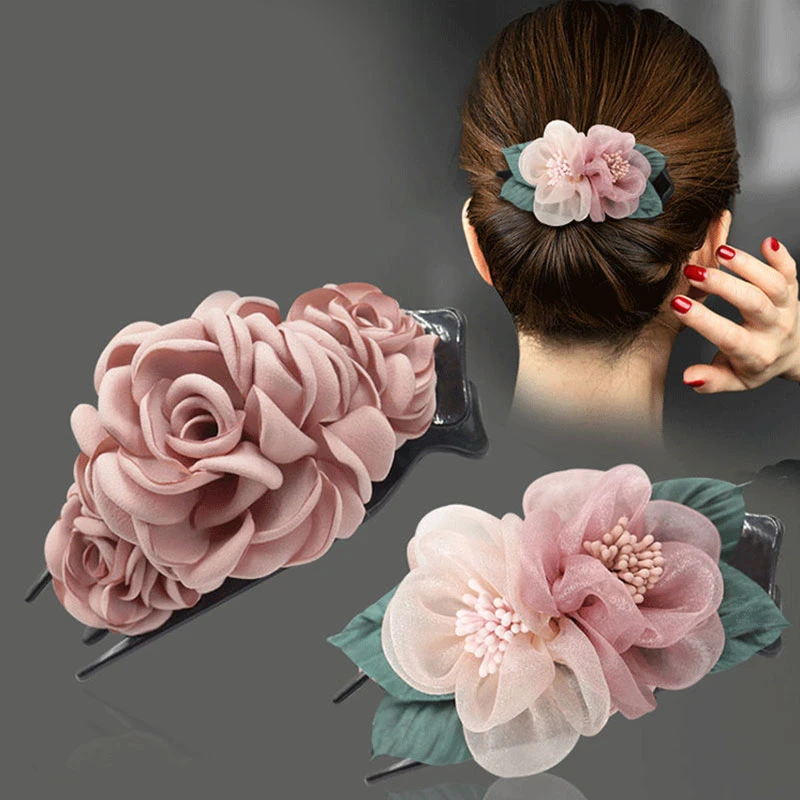Horquillas de flores tela para mujer, de tela bonitos, pinzas para el accesorios para el cabello|Joyería para el cabello| - AliExpress
