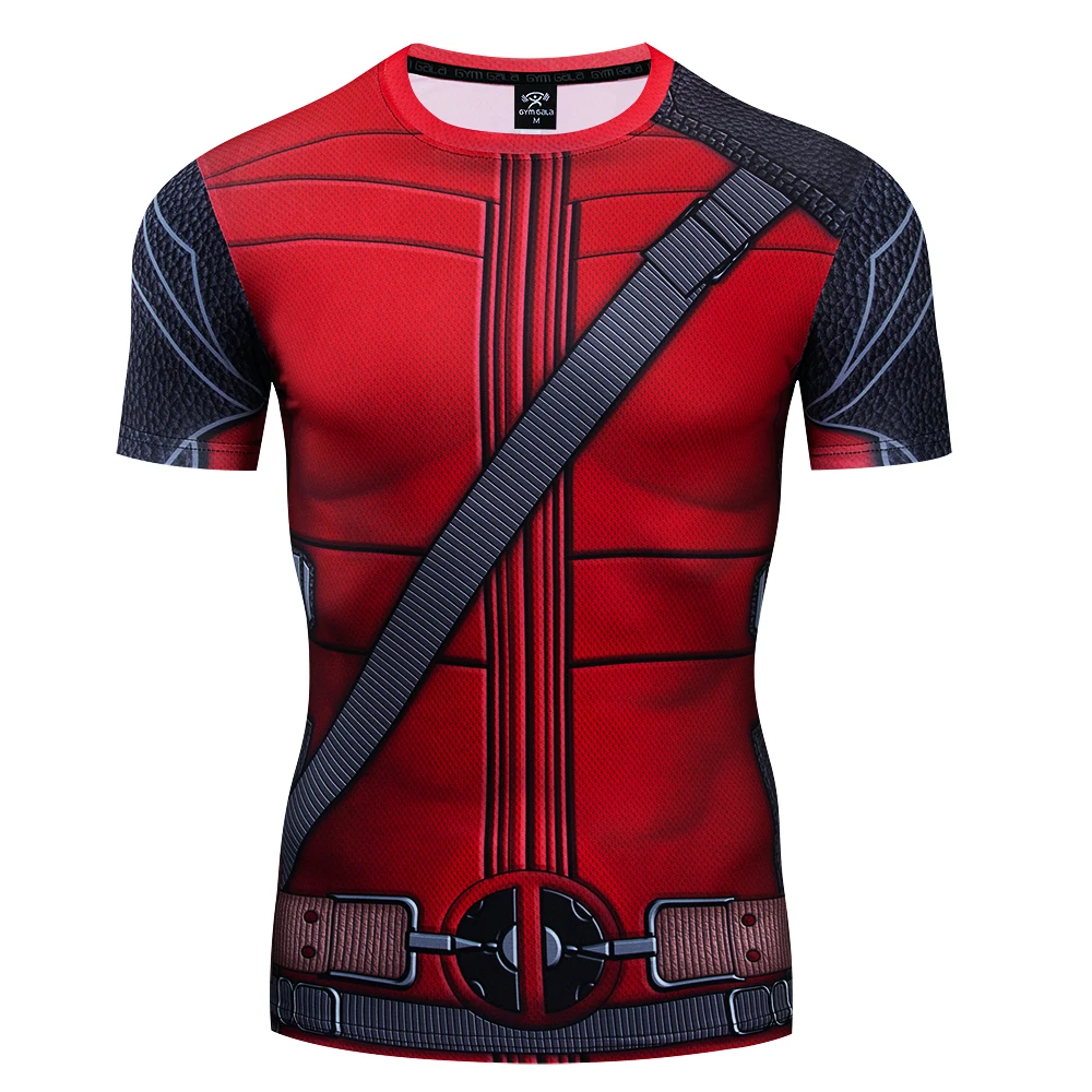 New Marvel Captain America Superman Compression Shirt 3D Printed T-Shirt Men T shirt Short Sleeve Halloween Cosplay Costume Tops