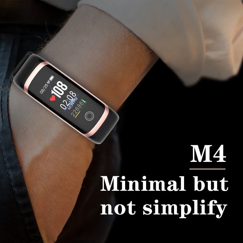 Смарт-браслет Wearpai M4 с цветным экраном для измерения артериального давления шагомер сообщение/напоминание о звонках модный спортивный умный Браслет IP67
